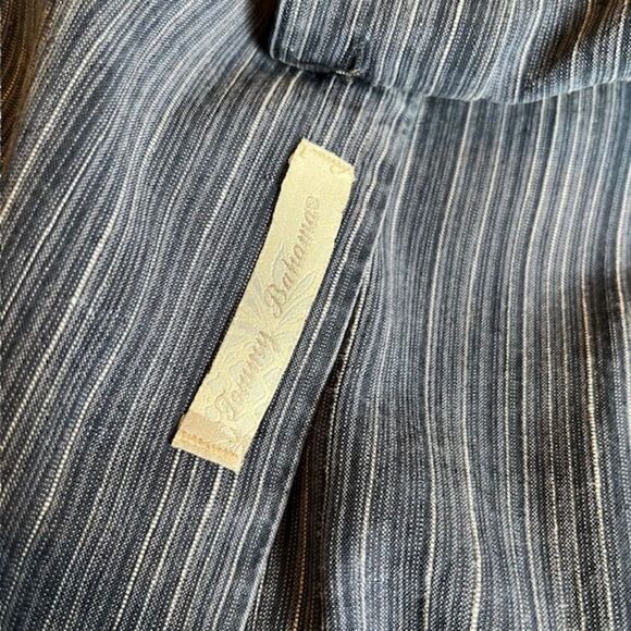 Tommy Bahama Silk Blend Button Down Shirt Navy Textured Size XL - Picture 8 of 11